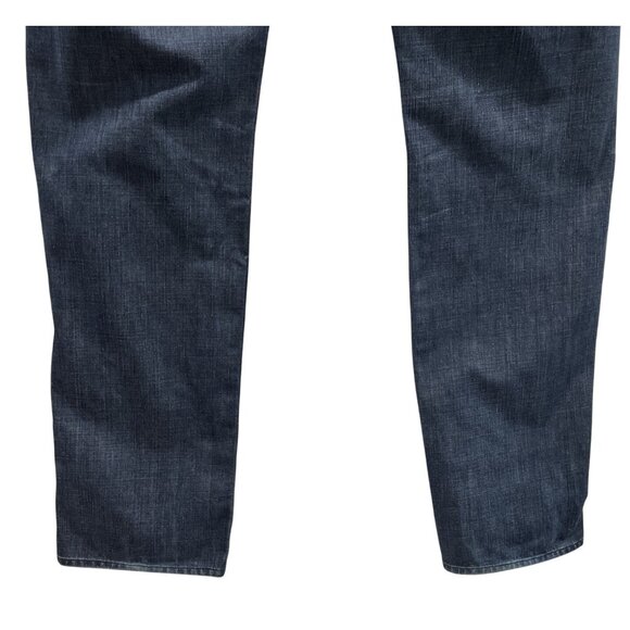 7 for all Mankind Austyn Jeans Mens 38x35 Straight Leg Dark Wash Logo Distressed - Picture 5 of 10